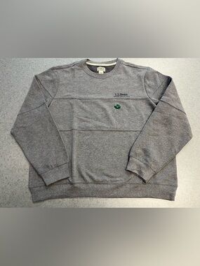 LL Bean Crewneck Sweatshirt Mens XL Gray Heather Pullover NWT Logo